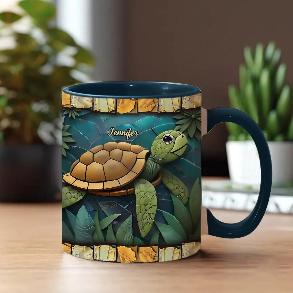 Adorable Turtle Mug, Personalized Accent Mug