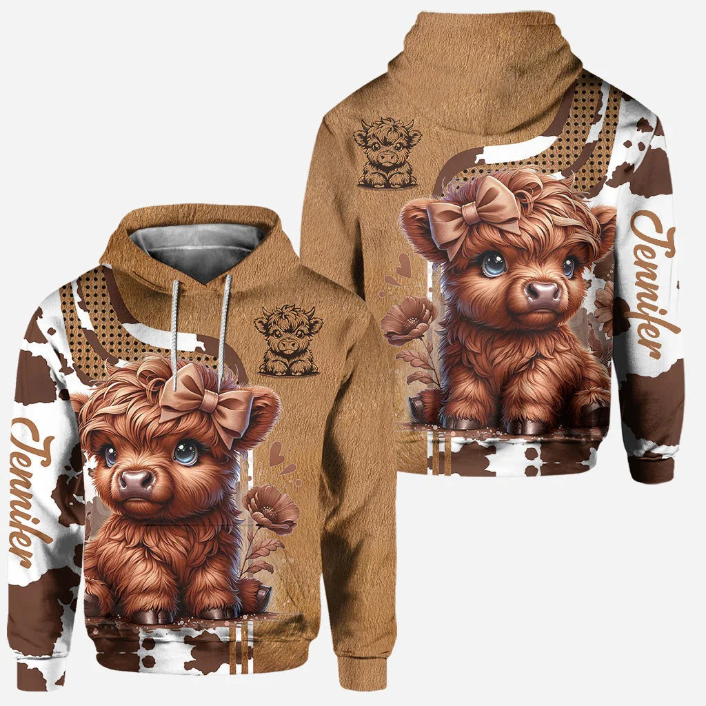 Personalized Sweetie - Highland Cow Hoodie and Leggings