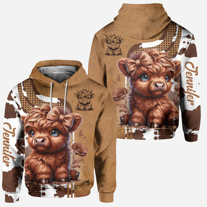 Personalized Sweetie - Highland Cow Hoodie and Leggings