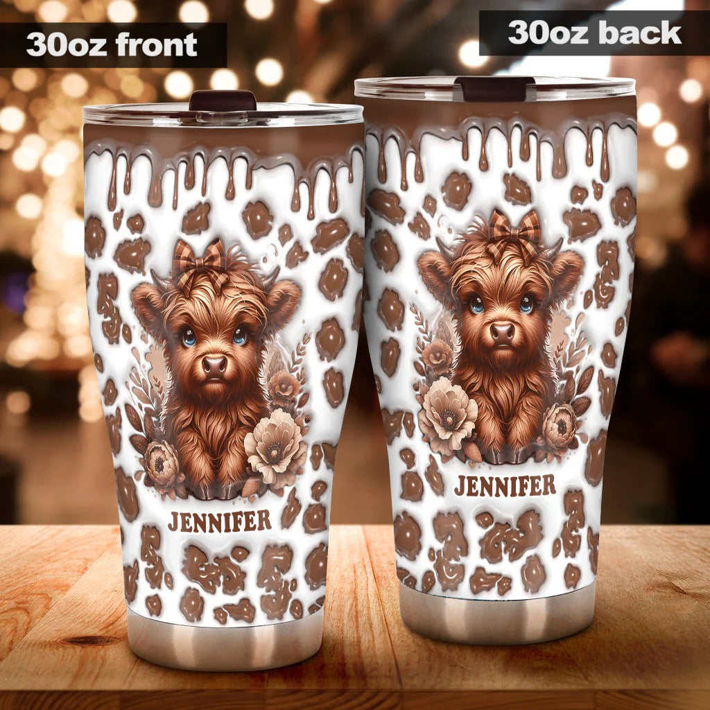 Personalized Beautiful Highland Cow Tumbler
