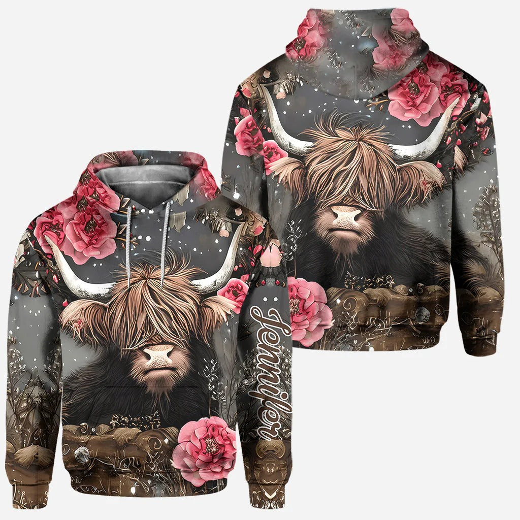 Love Highland Cows - Personalized Hoodie and Leggings