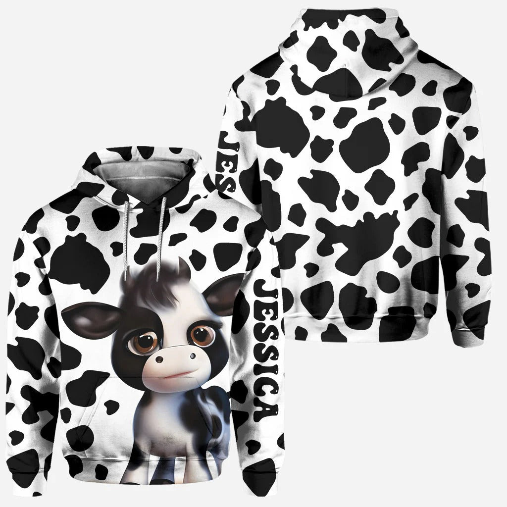 Personalized Moody Baby Cow - Highland Cow Hoodie and Leggings
