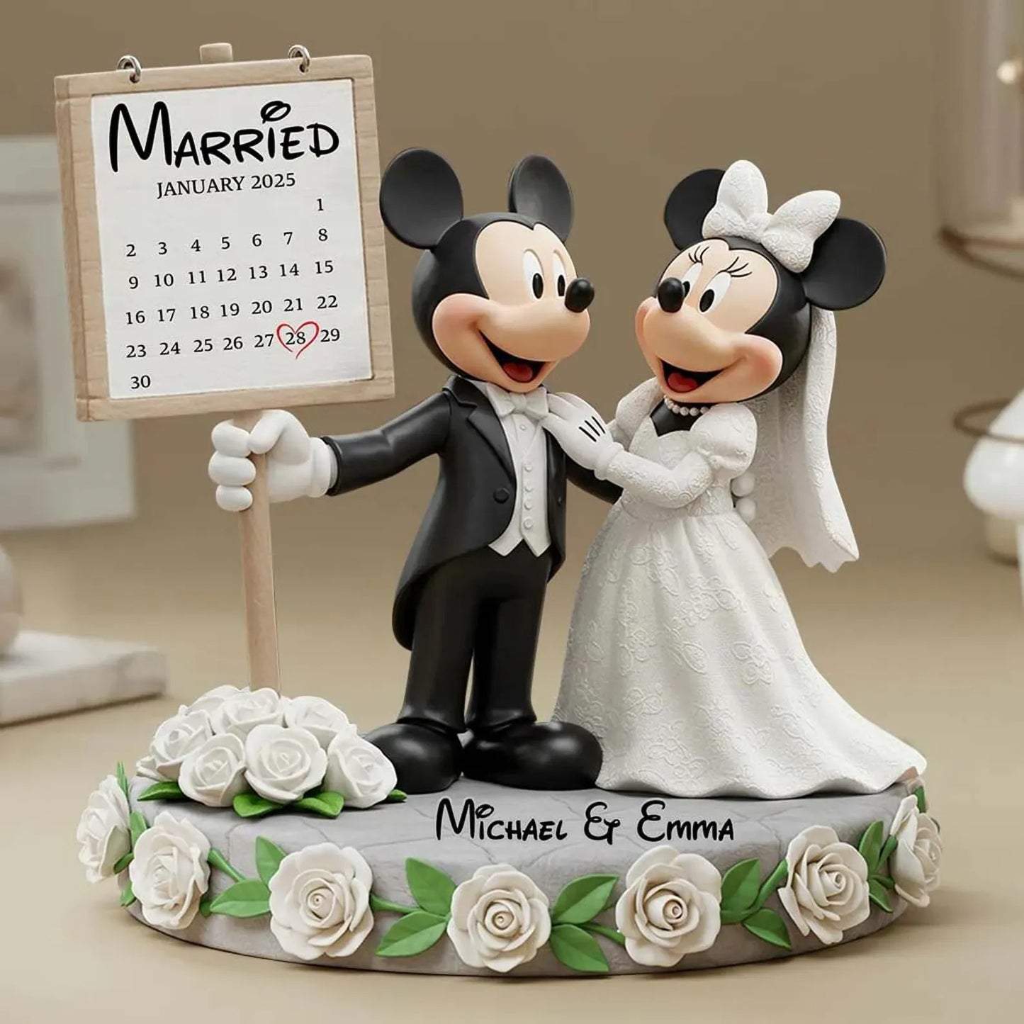 Personalized Cute Mouse Couple Custom Shaped Acrylic Plaque