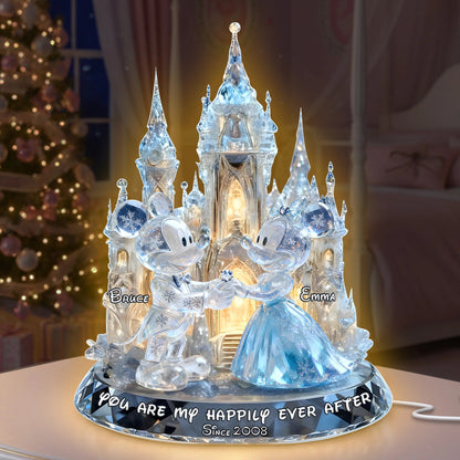 Shimmering Fairytail Couple Acrylic Light Box, Personalized Gifts For Couple