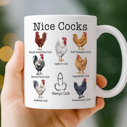 Nice Cocks Mug, Funny Couple Gift for Husband Wife, Wedding Gift for Him Her