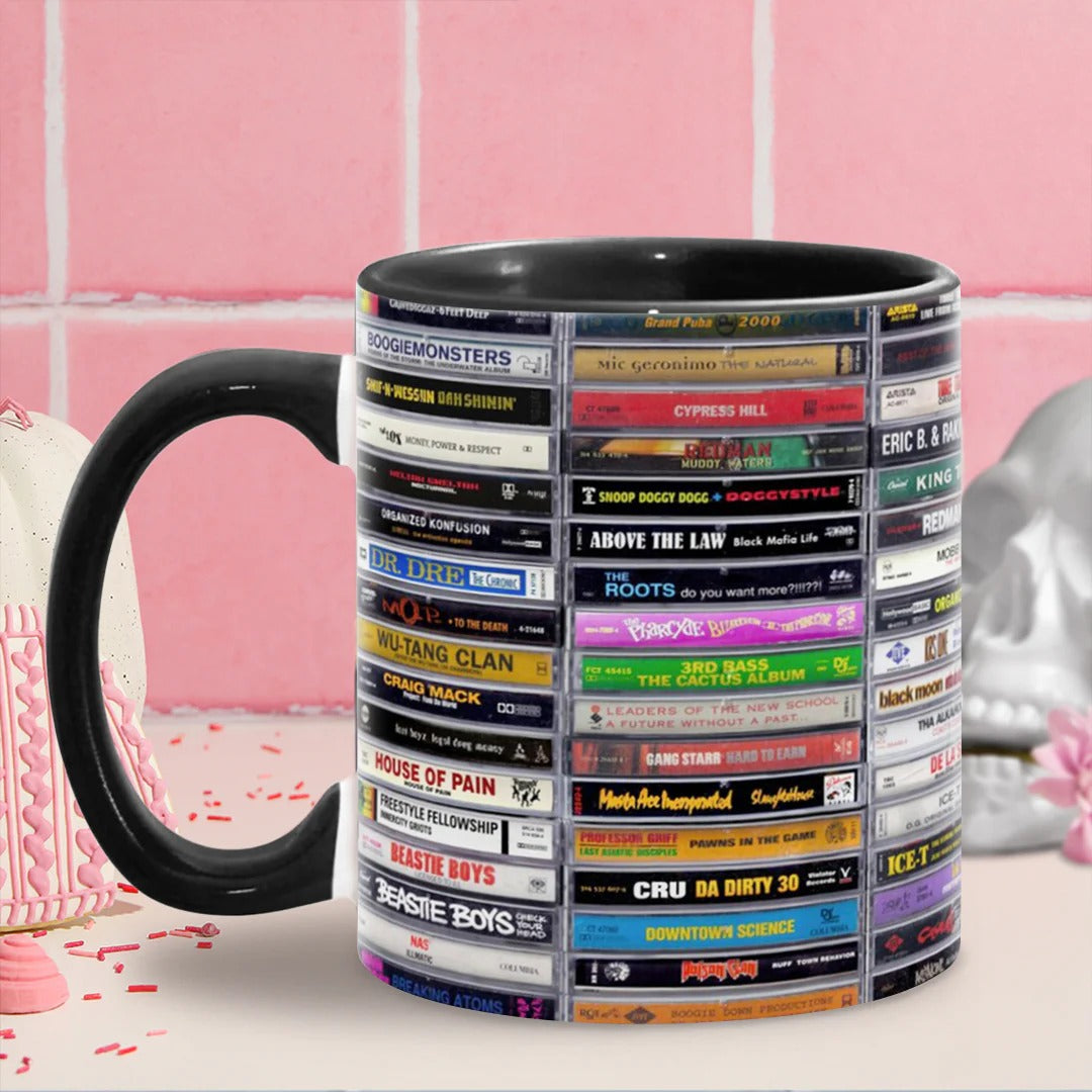 Classic 80s & 90s Hip Hop Tapes Cassette Accent Mug