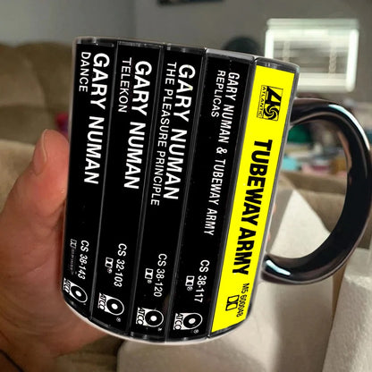 Gary Numan Albums Cassette Collection Retro Accent Mug