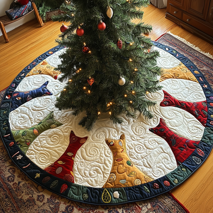 Cat Of Joy Quilted Tree Skirt