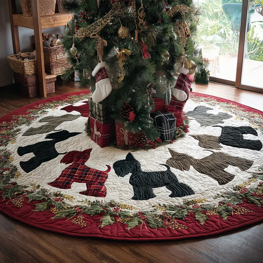 Schnauzer Quilted Christmas Tree Skirt