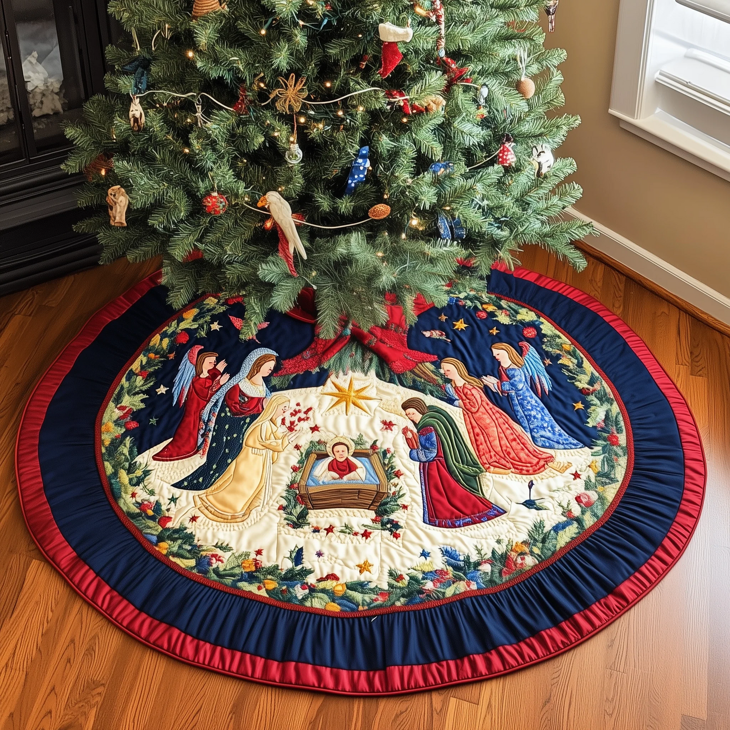 Christ's Arrival Quilted Tree Skirt
