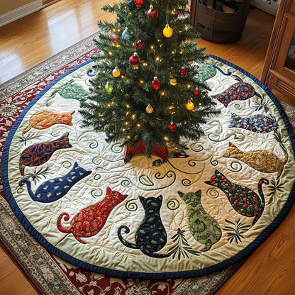 Cat Of Joy Quilted Tree Skirt