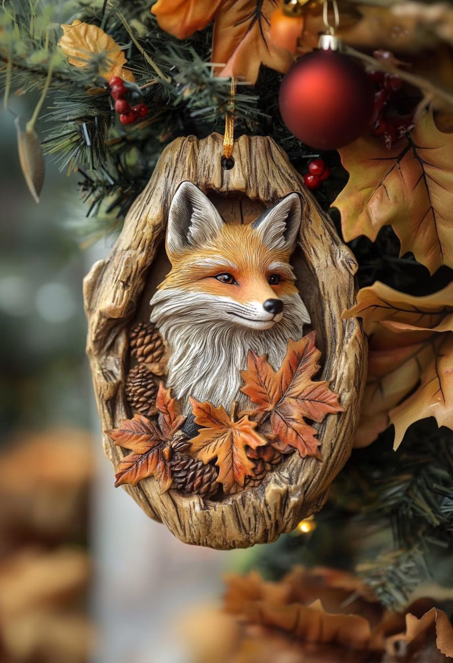 Fox Ornament - Christmas Gift Ornament