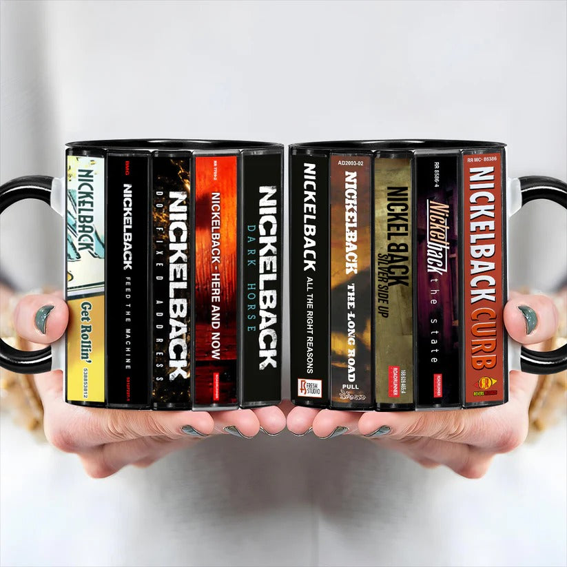 Nickelback Albums Cassette Collection Retro Accent Mug