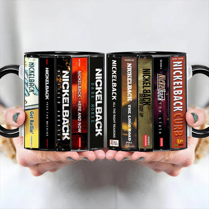 Nickelback Albums Cassette Collection Retro Accent Mug