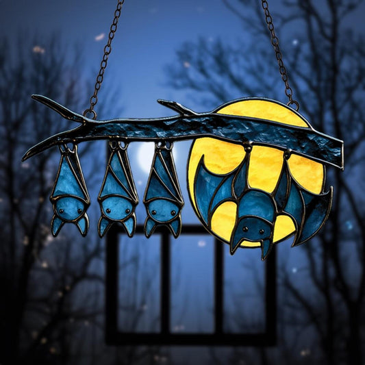 Cute Moonlit Bat Acrylic Window Suncatcher