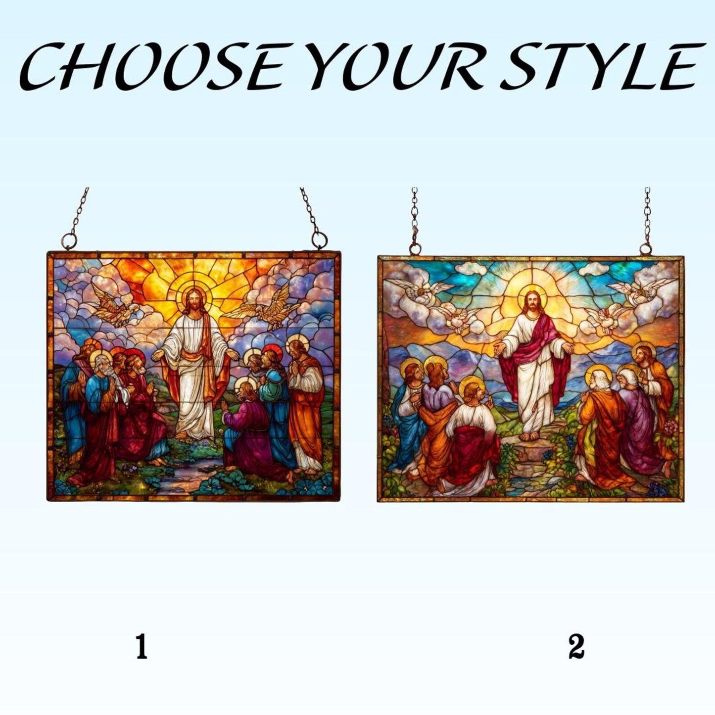 Jesus With Disciples Suncatcher, Christian Acrylic Suncatcher Window