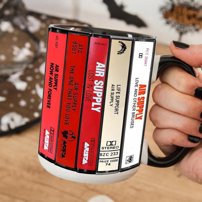 Air Supply Albums Cassette Collection Retro Accent Mug