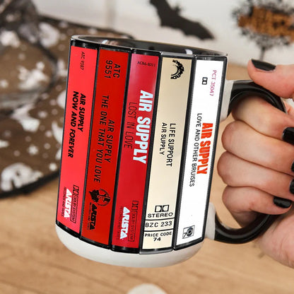 Air Supply Albums Cassette Collection Retro Accent Mug
