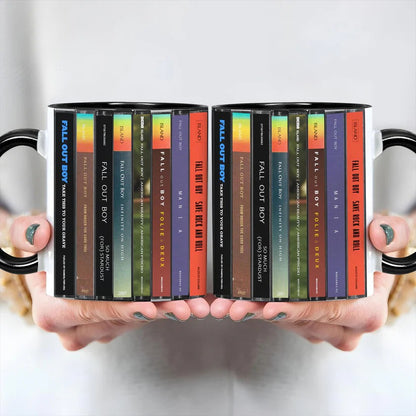Fall Out Boy Albums Cassette Collection Retro Accent Mug