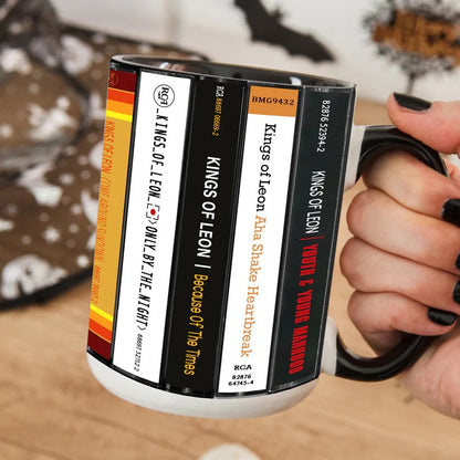 Kings Of Leon Albums Cassette Collection Retro Accent Mug