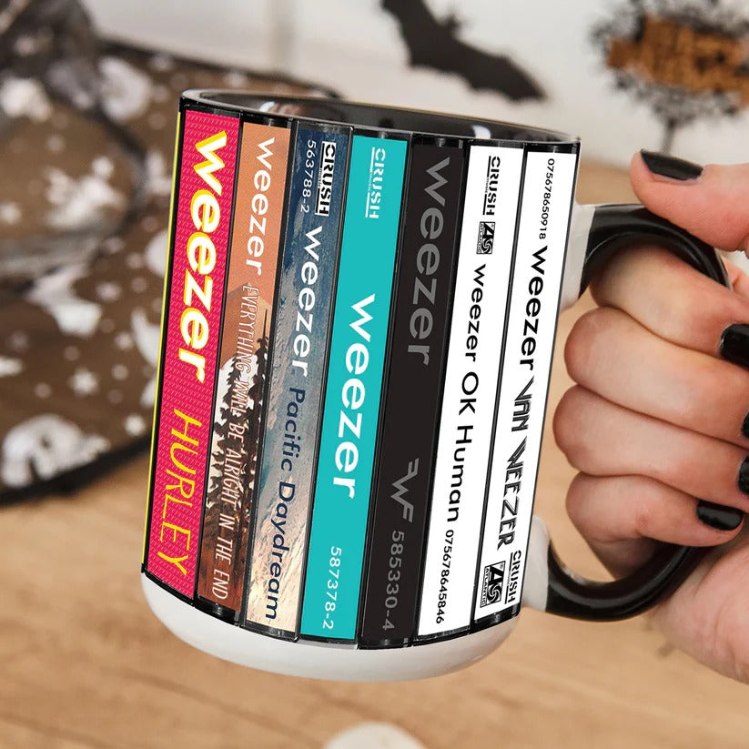 Weezer Albums Cassette Collection Retro Accent Mug