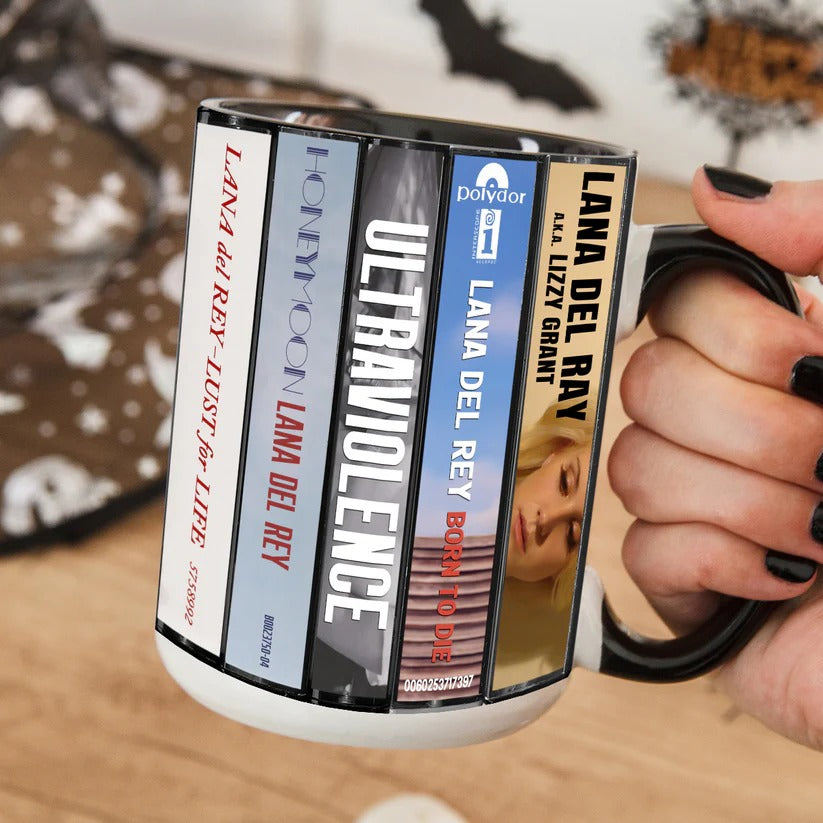 Lana Del Rey Albums Cassette Collection Retro Accent Mug