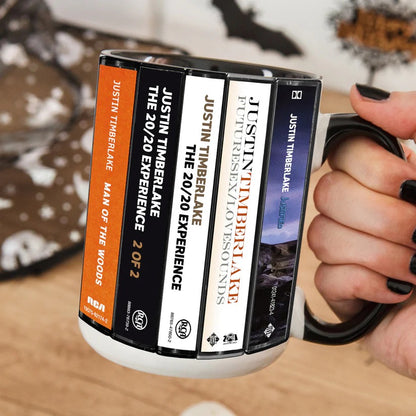 Justin Timberlake Albums Cassette Collection Retro Accent Mug