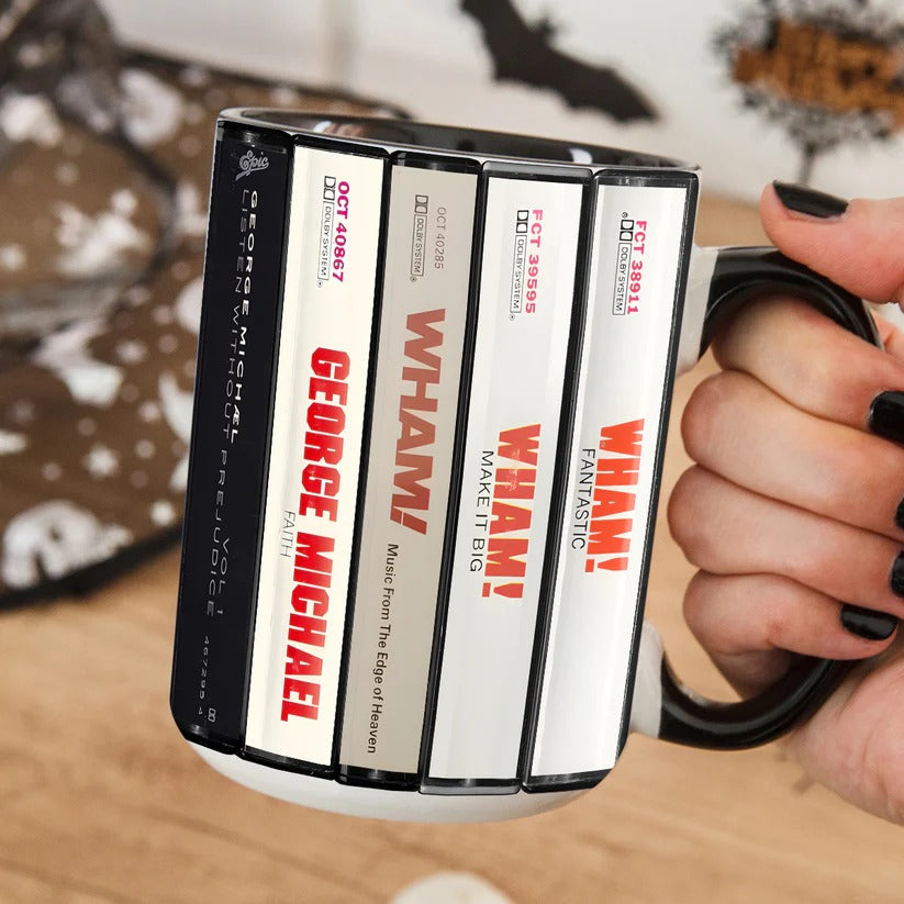 George Michael Albums Cassette Retro Accent Mug
