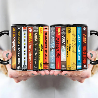 ABBA Albums Cassette Collection Retro Accent Mug