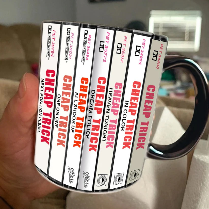 Cheap Trick Albums Cassette Collection Retro Accent Mug