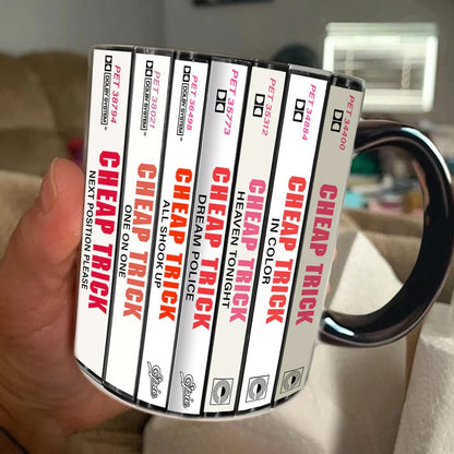 Cheap Trick Albums Cassette Collection Retro Accent Mug