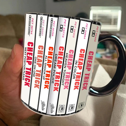 Cheap Trick Albums Cassette Collection Retro Accent Mug