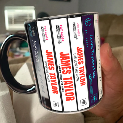James Taylor Albums Cassette Collection Retro Accent Mug