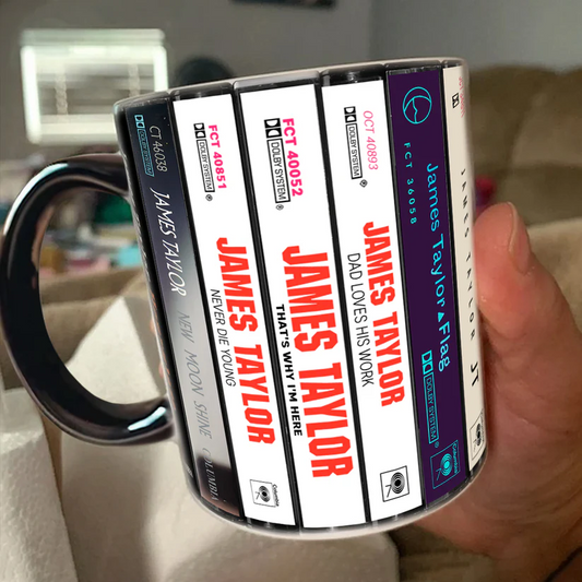 James Taylor Albums Cassette Collection Retro Accent Mug