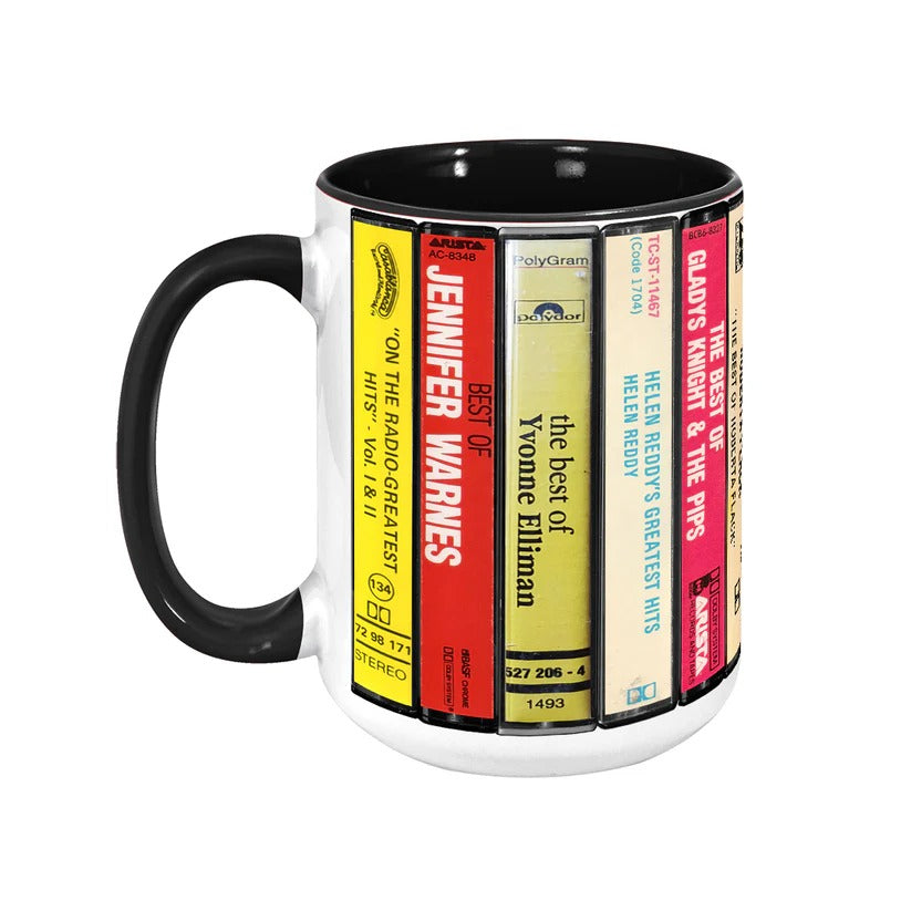 70's Female Voices Albums Cassette Collection Retro Accent Mug