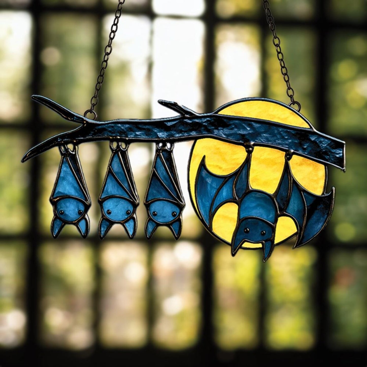 Cute Moonlit Bat Acrylic Window Suncatcher
