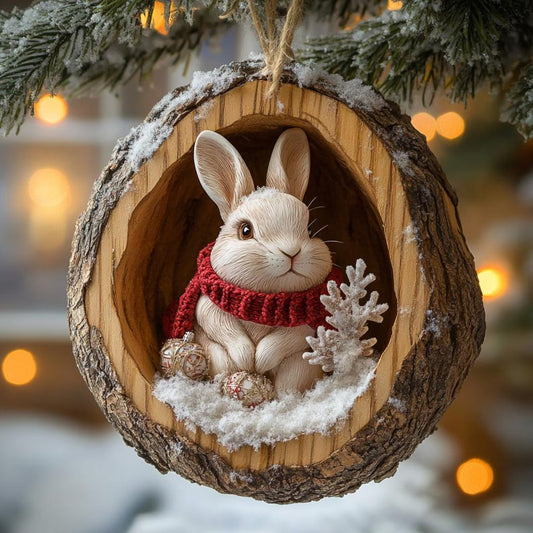 Winter Bunny Ornament - Christmas Gift