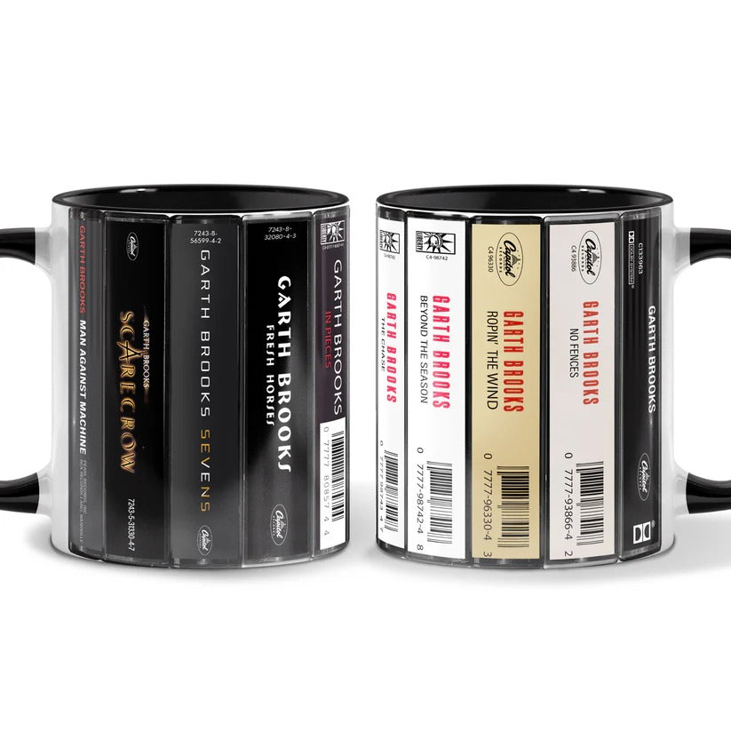 Garth Brooks Albums Cassette Retro Accent Mug