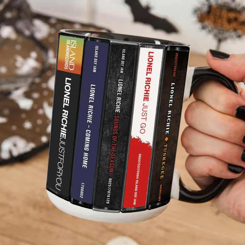 Lionel Richie Albums Cassette Collection Retro Accent Mug