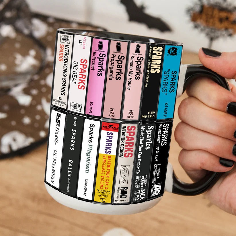 Sparks Albums Cassette Collection Retro Accent Mug
