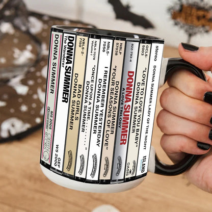 Donna Summer Albums Cassette Collection Retro Accent Mug