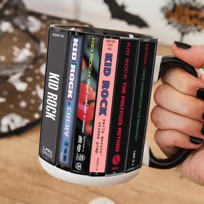 Kid Rock Albums Cassette Collection Retro Accent Mug