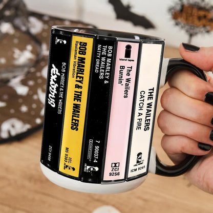 Bob Marley Albums Cassette Collection Retro Accent Mug