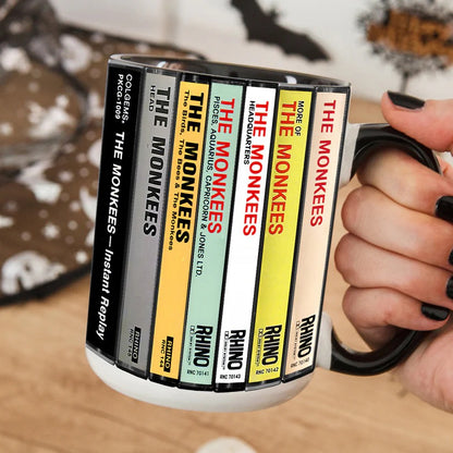 The Monkees Albums Cassette Collection Retro Accent Mug
