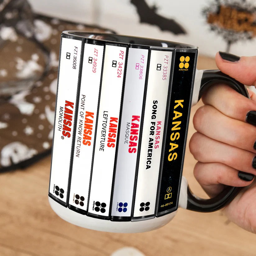 Kansas Albums Cassette Collection Retro Accent Mug