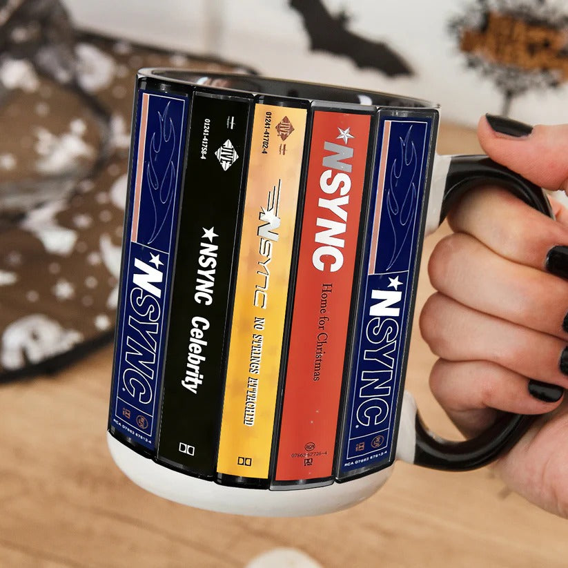 NSYNC Albums Cassette Collection Retro Accent Mug