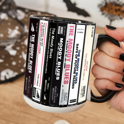 The Moody Blues Albums Cassette Collection Retro Accent Mug