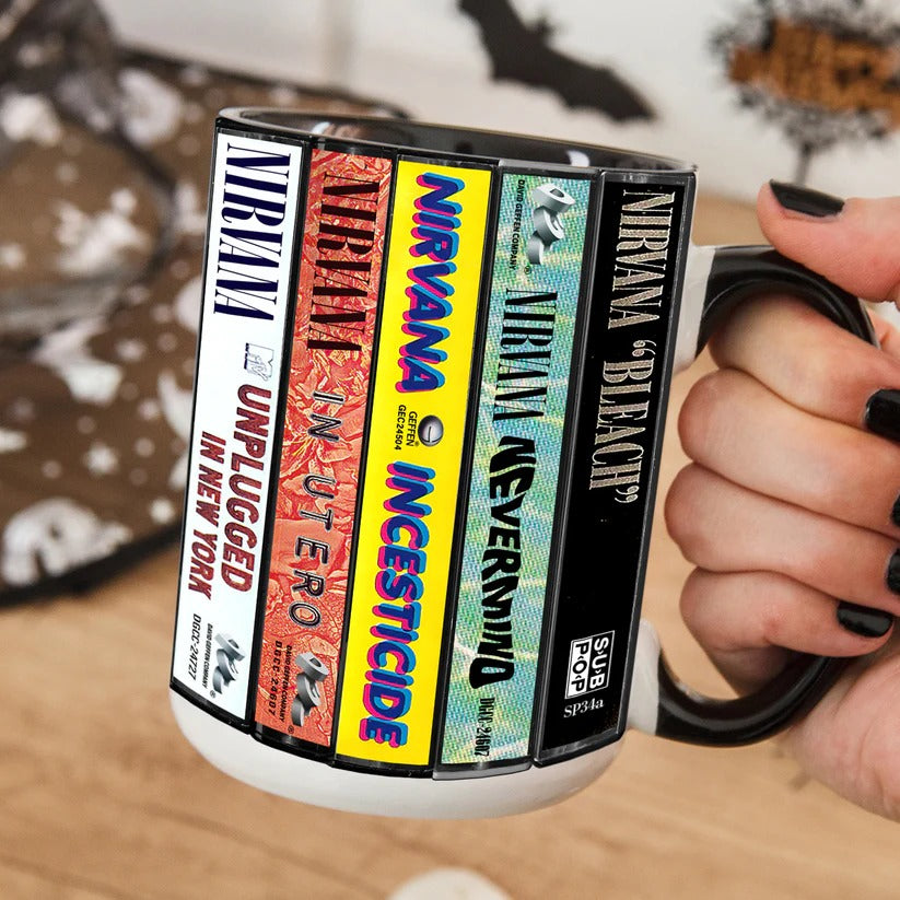 Nirvana Albums Cassette Collection Retro Accent Mug