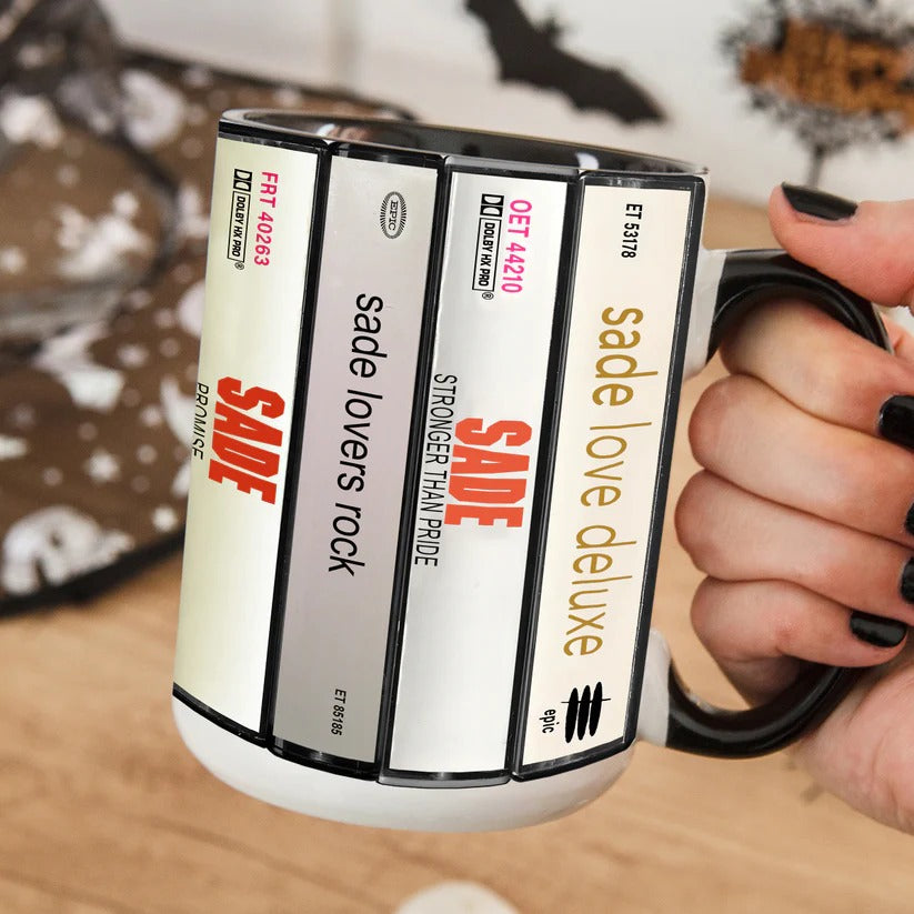 Sade Albums Cassette Collection Retro Accent Mug