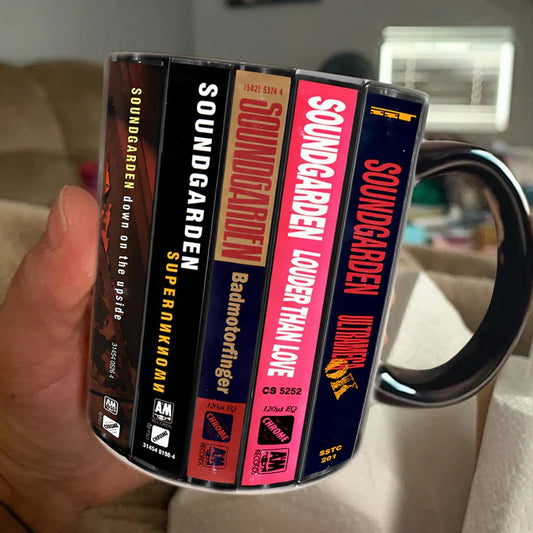 Soundgarden Albums Cassette Collection Retro Accent Mugs